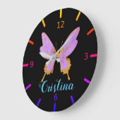 Schöner Schmetterling Große Wanduhr (Winkel)