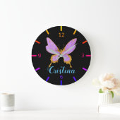Schöner Schmetterling Große Wanduhr (Zuhause)