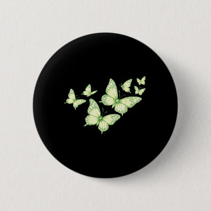 Schöner Schmetterling Grüner Schmetterling Liebhab Button