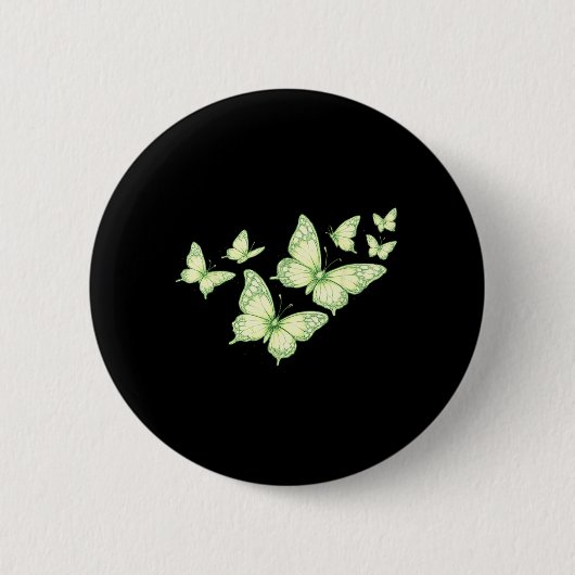 Schöner Schmetterling Grüner Schmetterling Liebhab Button (Vorderseite)