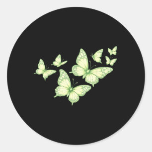 Schöner Schmetterling Grüner Schmetterling Liebhab Runder Aufkleber