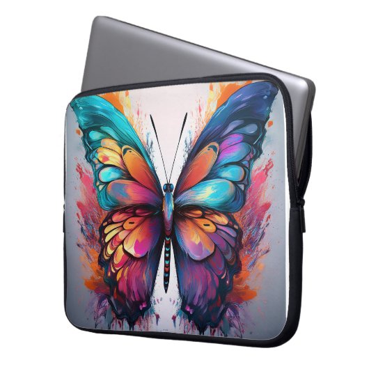 Schöner Schmetterling Laptopschutzhülle (Vorderseite Links)