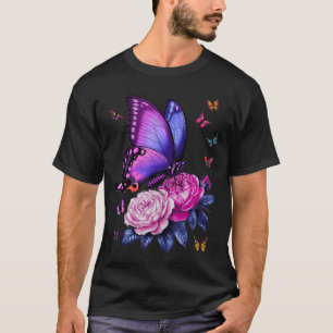 Schöner Schmetterling Lila Rose Schmetterlingslieb T-Shirt