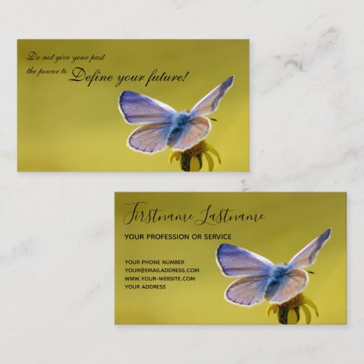 Schöner Schmetterling mit motivierend Zitat Visitenkarte (Vorne/Hinten)