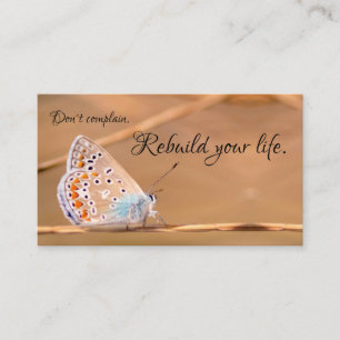 Schöner Schmetterling mit motivierend Zitat Visitenkarte
