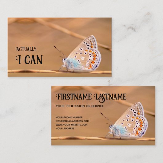 Schöner Schmetterling mit motivierend Zitat Visitenkarte (Vorne/Hinten)