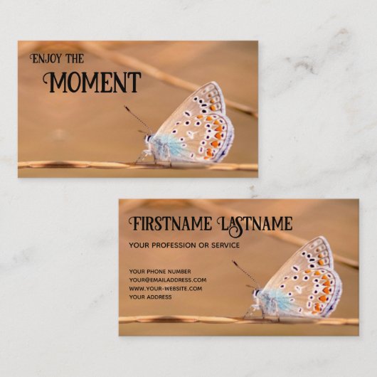 Schöner Schmetterling mit motivierend Zitat Visitenkarte (Vorne/Hinten)