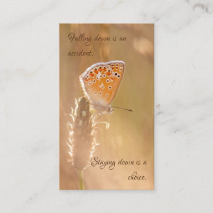 Schöner Schmetterling mit motivierendem Zitat Visitenkarte