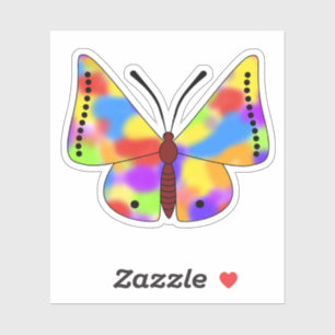 Schöner Schmetterling mit Regenbogenflügeln Aufkleber