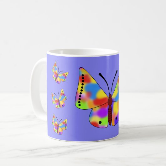 Schöner Schmetterling mit Regenbogenflügeln Kaffeetasse (Vorderseite Links)