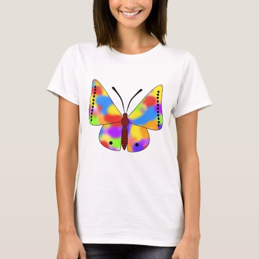Schöner Schmetterling mit Regenbogenflügeln T-Shirt (Vorderseite)