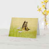 Schöner Schmetterling und Blume Art Scripting Card Karte (Gelbe Blume)