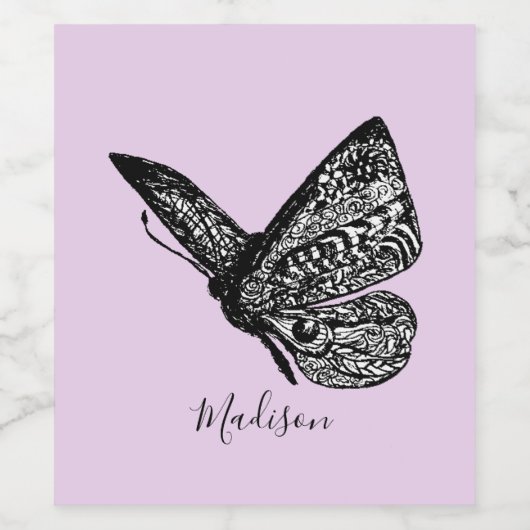 Schöner Schmetterling Weinetikett (Einzelnes Label)