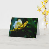 Schöner Schmetterlings-freier Raum Notecard Karte (Gelbe Blume)