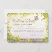 Schöner Schmetterlingsgarten Freude Danke Karte (Rückseite)