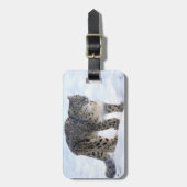 Schöner Schneeleopard Gepäckanhänger (Vorderseite vertikal)