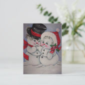 schöner Schneemann Postkarte (Stehend Vorderseite)