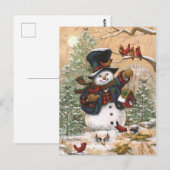 schöner Schneemann Postkarte (Vorne/Hinten)