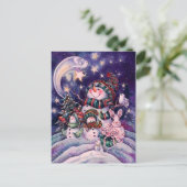 schöner Schneemann Postkarte (Stehend Vorderseite)