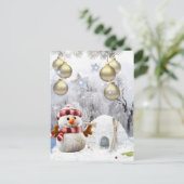 schöner Schneemann Postkarte (Stehend Vorderseite)
