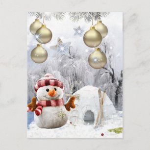 schöner Schneemann Postkarte