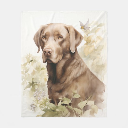 Schöner Schokolade-Labrador Fleecedecke (Vorderseite)