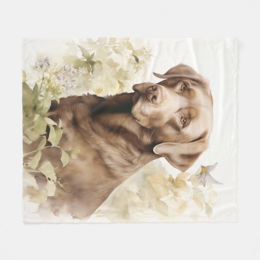 Schöner Schokolade-Labrador Fleecedecke (Vorderseite (Horizontal))