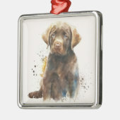 SCHÖNER SCHOKOLADENLABRADOR RETRIEVER HUND ORNAMENT AUS METALL (Links)