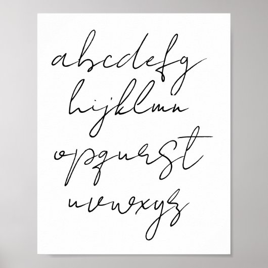 Schöner Schriftart Alphabet Test Poster (Vorne)