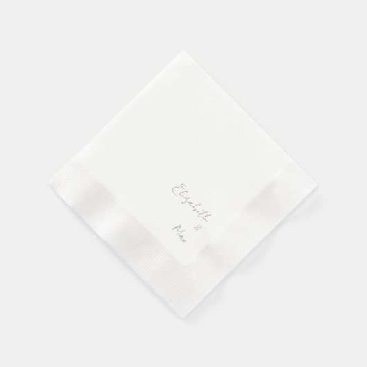 Schöner Schriftart Gold Text Hochzeitscocktail Serviette (Ecke)