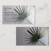 Schöner Schuss eines Fanpalmblattes gegen weißes Visitenkarte (Vorne/Hinten)