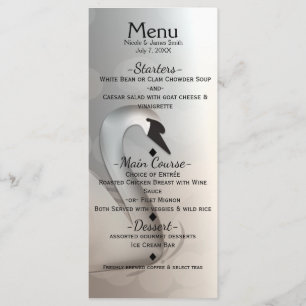 Schöner Schwan Elegante benutzerdefinierte Hochzei Menükarte