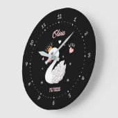 Schöner Schwan Große Wanduhr (Winkel)