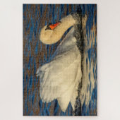 Schöner Schwan und blaues Wasser Puzzle (Vertikal)