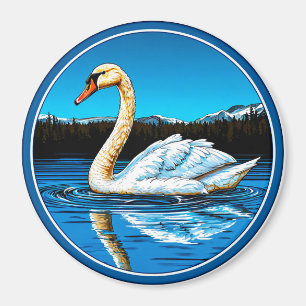 Schöner Schwan Vogel Magnet