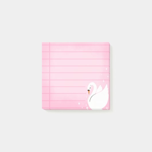 Schöner Schwan zarte Post-It-Notizen Post-it Klebezettel (Vorderseite)