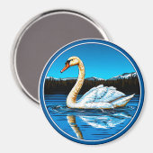 Schöner Schwanenvogel Magnet (Vorderseite/Rückseite)