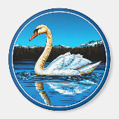 Schöner Schwanenvogel Magnet (Vorne)