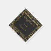 Schöner Schwarz-Gold-Abschluss Serviette (Ecke)