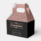 Schöner Schwarz-Rose-Gold-Glitzer Geschenkschachtel (Rückseite)