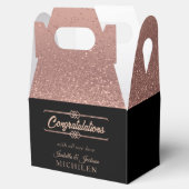 Schöner Schwarz-Rose-Gold-Glitzer Geschenkschachtel (Geöffnet)