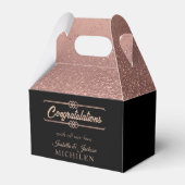 Schöner Schwarz-Rose-Gold-Glitzer Geschenkschachtel (Vorderseite)
