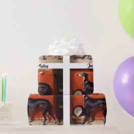Schöner Schwarz & Weiß Greyhound Geschenkpapier