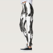 Schöner Schwarz-Weiß-Hirte Leggings (Links)