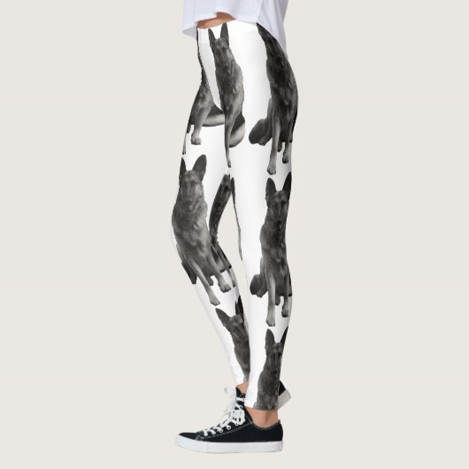 Schöner Schwarz-Weiß-Hirte Leggings (Links)