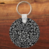 Schöner Schwarz-Weiß-Schlüsselanhänger Schlüsselanhänger (Vorderseite)