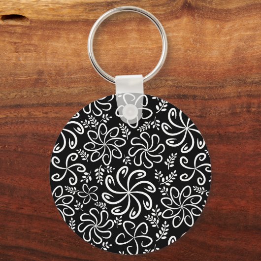 Schöner Schwarz-Weiß-Schlüsselanhänger Schlüsselanhänger (Vorderseite)