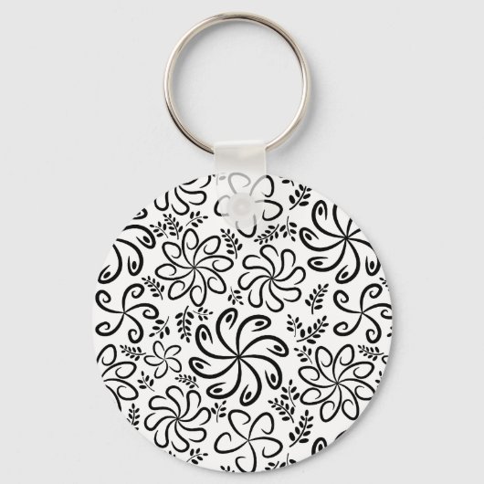 Schöner Schwarz-Weiß-Schlüsselanhänger Schlüsselanhänger (Vorderseite)