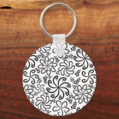 Schöner Schwarz-Weiß-Schlüsselanhänger Schlüsselanhänger (Vorderseite)
