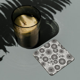 Schöner schwarz-weißer Cork-Untersetzer Untersetzer